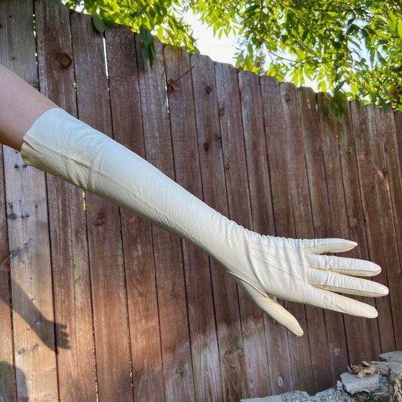 Vintage 1940's 1950's Aris of Paris Monarch Opera Length Leather Gloves - Picture 1 of 8
